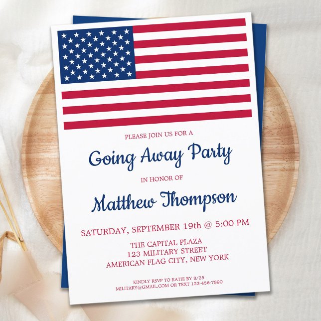 Invitation Soldat de la partie moderne USA Drapeau militaire (Créateur téléchargé)