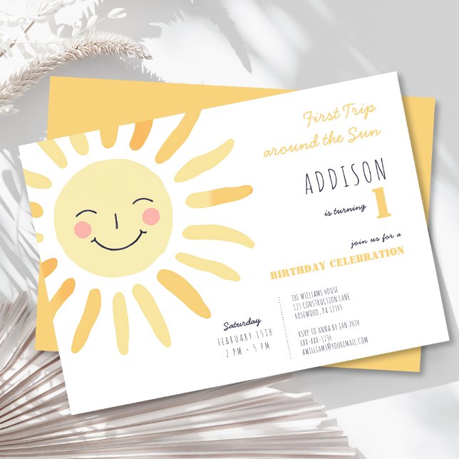 Invitation Soleil 1er anniversaire (Créateur téléchargé)