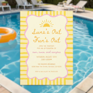 Invitation Soleil Dehors Funs dehors Fête de la Nage Sangria