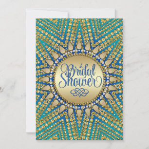 Invitation Soleil Méditerranéen Paillettes Dorées Baby Shower
