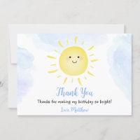 Soleil Nuages Bleu Merci d'anniversaire