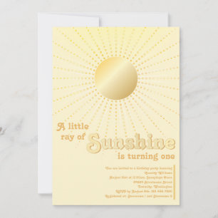 Invitation Soleil Or Premier Anniversaire