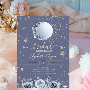 Invitation Soleil, Roses de Lune Bleue Pastel pour Luncheon d