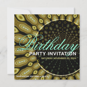 Invitation Soleil Tournesol Solaire Funky Vert Olive + Fête M