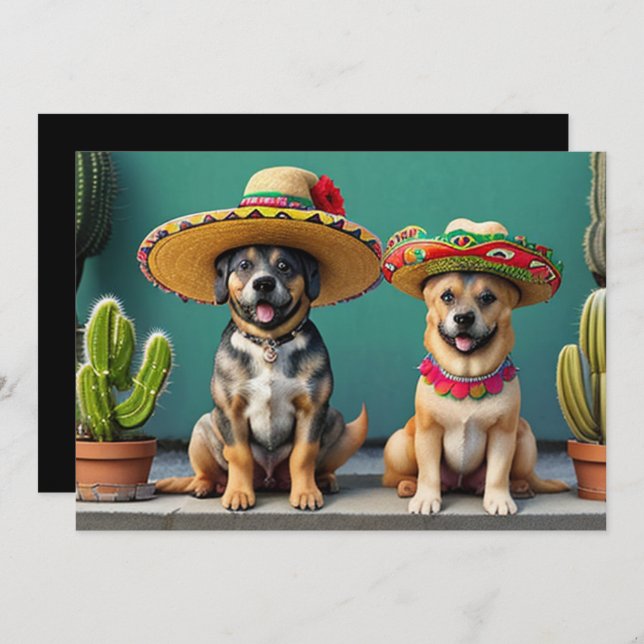 Invitation sombreros perros (Devant / Derrière)