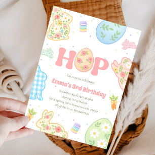 Invitation Some Bunny Fleur pastel 3e anniversaire