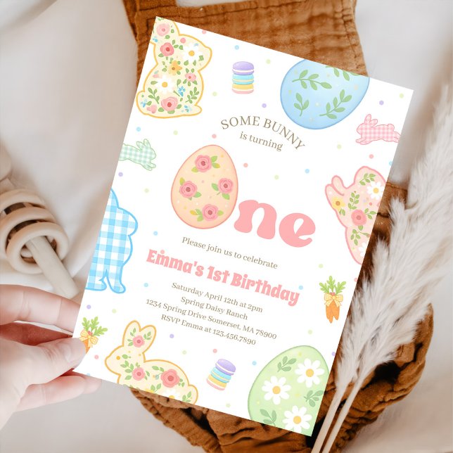 Invitation Some Bunny is Turning One Pastel Birthday (Créateur téléchargé)