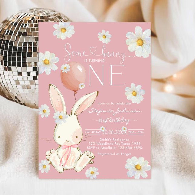 Invitation Some Bunny Little Bunny First 1st Birthday (Créateur téléchargé)
