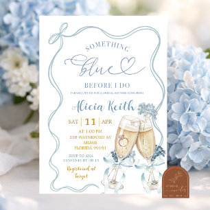 Invitation Something Blue avant que je fasse la Baby Shower