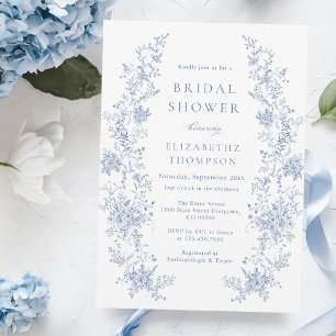 Invitation Something Blue Baby Shower de Mariage