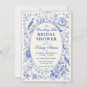 Invitation Something Blue Chinoiserie Réception de Mariage