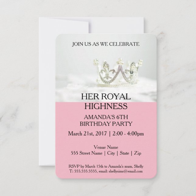 Invitation Son Altesse royale (Devant)