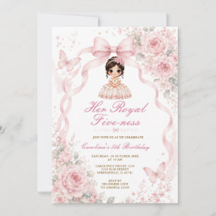 Invitation Son Anniversaire de Princesse Rose Royale Five-Nes