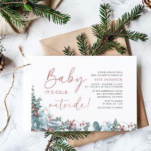 Invitation Son Baby shower d'hiver froid à l'extérieur