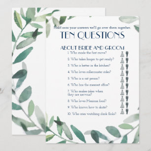 Invitation Son et ses dix questions jeu de mariage