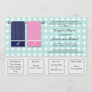 Invitation Son et sien douche moderne de couples de