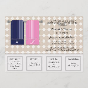 Invitation Son et sien douche moderne de couples de