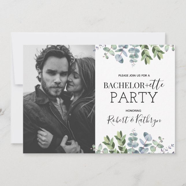 Invitation Son & Hers Bachelorette Party avec photo (Devant)