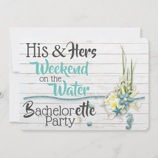 Invitation Son & Hers Weekend sur la Bachelorette de l'eau (Devant)