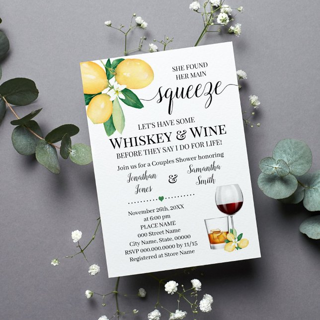 Invitation Son whiskey pressé principal et sa douche de vin (Créateur téléchargé)