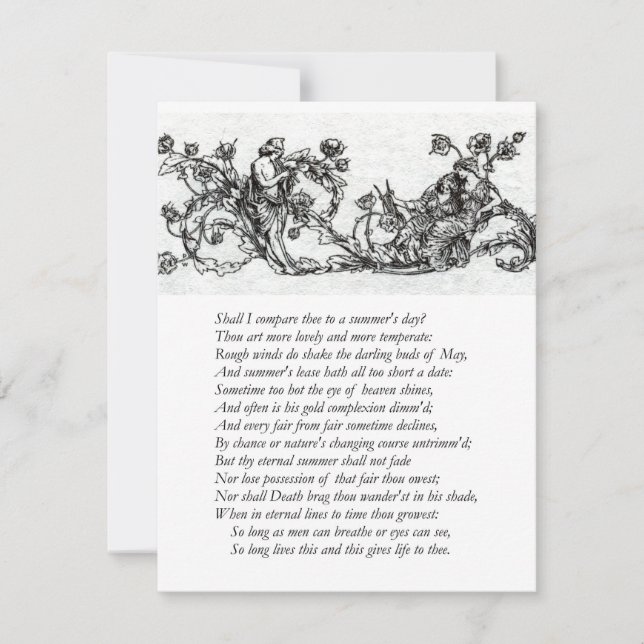 Invitation Sonnet n° 18 de William Shakespeare (Devant)