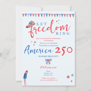 Invitation Sonnez la Liberté 4 juillet Amérique 250 Patriotiq