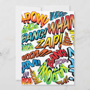 Invitation Sons Art Pop de Bande Dessinée Rétro Amusants