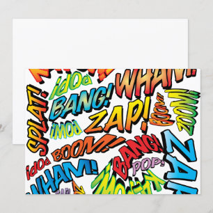 Invitation Sons de l'Art Pop de Bande Dessinée Rétro Amusante