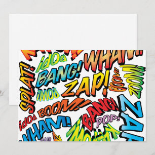 Invitation Sons Pop Art de Bande Dessinée Rétro Amusante