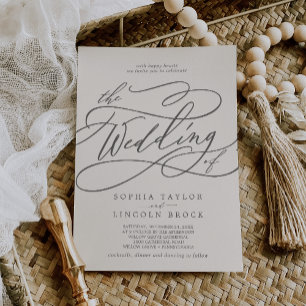 Invitation SOPHIA Chic Beige Classique Mariage traditionnel