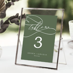Invitation SOPHIA Rustic Olive Green 5x7 Mariage Numéro de ta