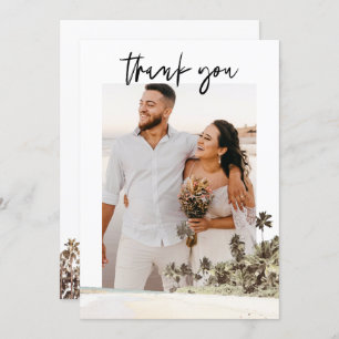 Invitation SOPHIA Tropical Palm Tree Photo Mariage Merci