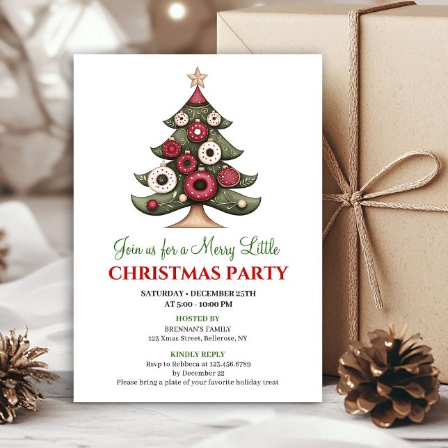 Invitation Sophisticated designer Christmas tree holiday  (Sophisticated designer Christmas tree holiday invite)