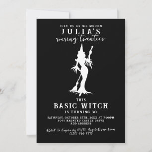 Invitation Sorcière de base moderne Funny Halloween fête d'an