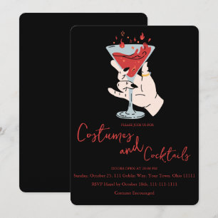 Invitation Sorcière de cocktail flamboyant Costumes et cockta
