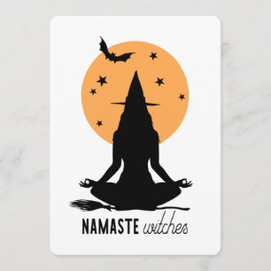 Invitation Sorcière de yoga Halloween contemporain