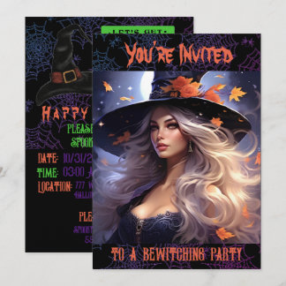 Invitation Sorcière d'Halloween