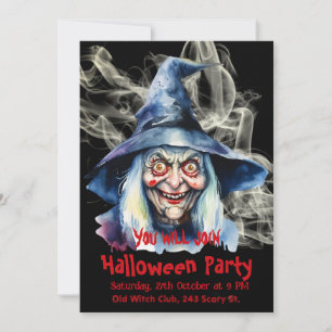 Invitation Sorcière d'Halloween effrayante
