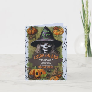 Invitation Sorcière effrayante Halloween Bash Costume Party