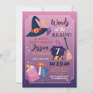Invitation Sorcière Fête Anniversaire Larmes Aux Filles Prête