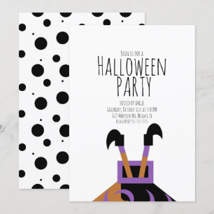 Invitation Sorcière Halloween mignonne Anniversaire Événement