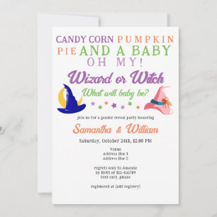 Invitation sorcière Magic Halloween Genre Reveal Party