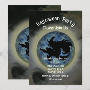 Invitation Sorcière Montage Broomstick Halloween