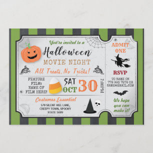 Invitation Sorcière nocturne du Citrouille de la fête d'Hallo