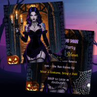 Sorcière noire et violette | Fête d'Halloween