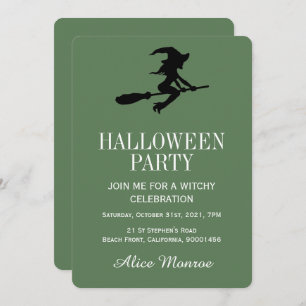 Invitation Sorcière Sur Broomstick, Parti D'Halloween