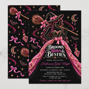 Invitation Sorcières, balais et meilleures amies Soirée d'Hal
