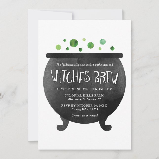Invitation Sorcières Brew Halloween Party (Devant)