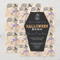 Sorcières d'Halloween moderne avec balai