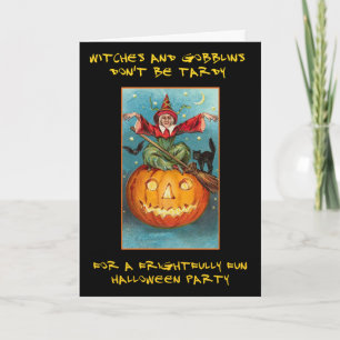 Invitation Sorcières et gobelins Texte sanglant Fête d'Hallow